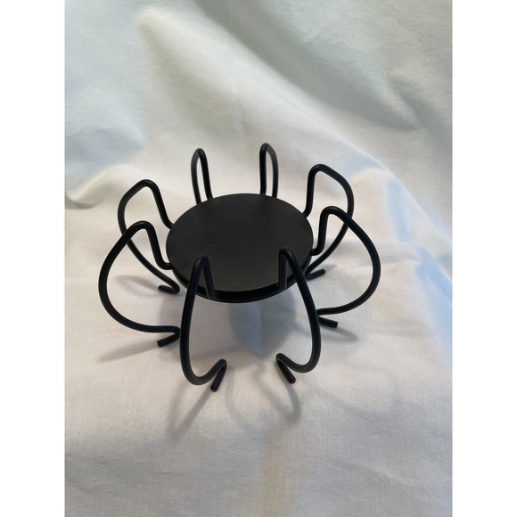Pre-Owned PartyLite Halloween Spider Metal Candle Holder P8728 with 3" Candle - Picture 7 of 10